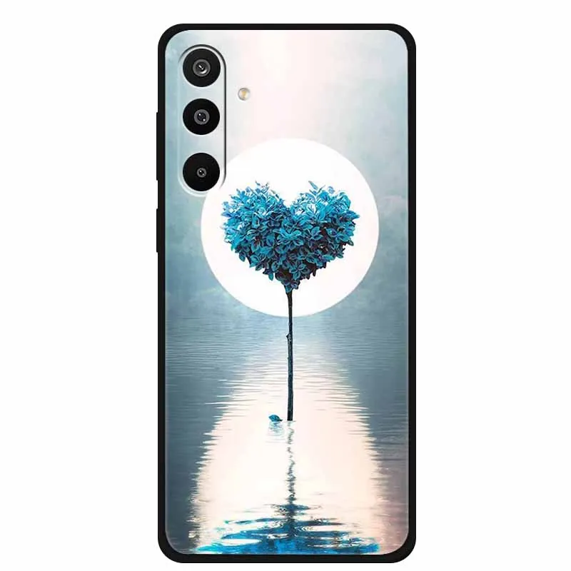 Floral Printed Silicone Phone Case - Black TPU Cover