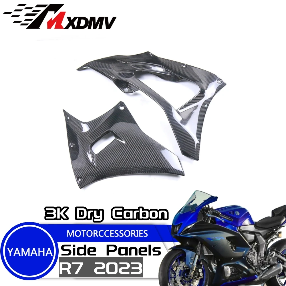 

100% 3K Carbon Fiber Motorcycles Belly Pan Lower Side Covers Panels Kit Fairings Motorcycle Body Kit For Yamaha R7 2022 2023