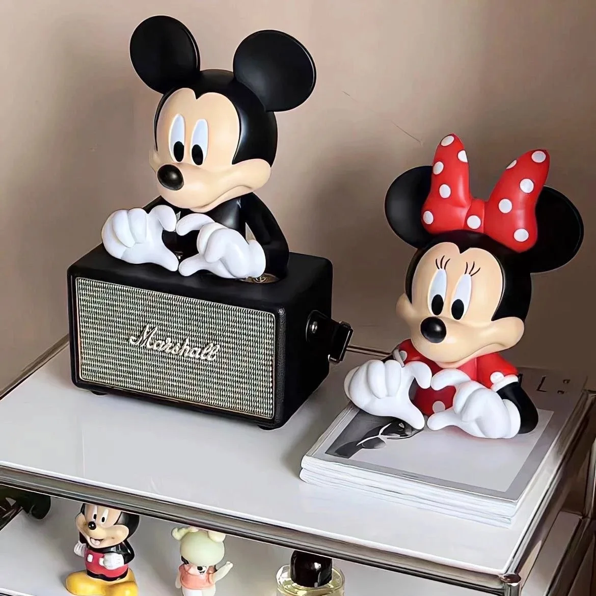 Figurine Mickey & Minnie Marshall – Enceinte Déco Coeur
