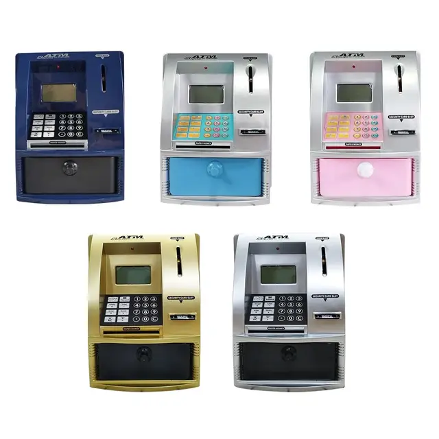 ATM Piggy Bank for Kids with Card,password,Coin Recognition Educational Toys for Ages 3+ Children Boys Girls Holiday Gift 2