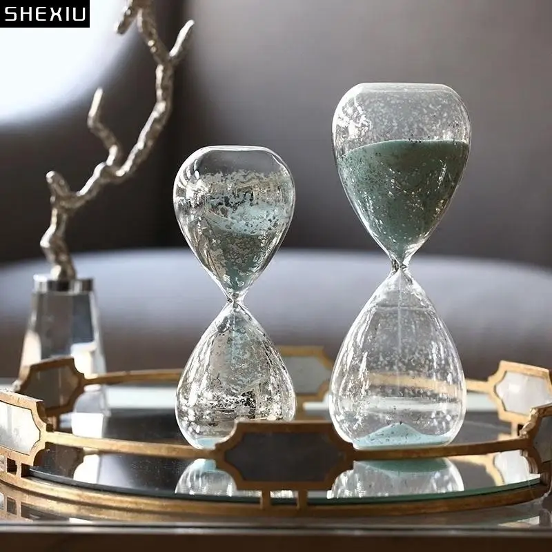 

European Retro 30/60 Minutes Hourglass Bookcase Desktop Decoration Modern Glass Hourglass Gifts for Friends Home Decoration New
