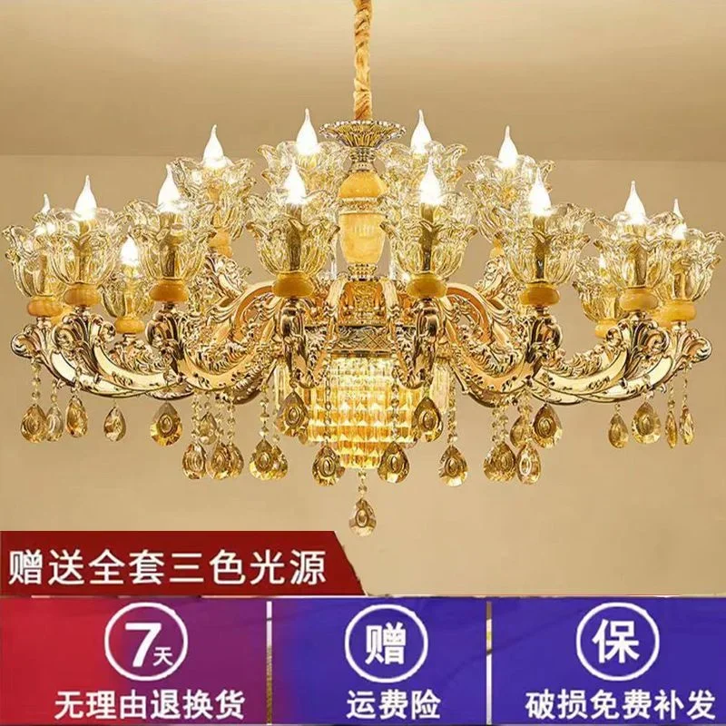 

HY& European-Style Living Room Chandelier Bedroom Lobby Light Simple Modern Atmosphere Luxury Restaurant Zinc Alloy Jade