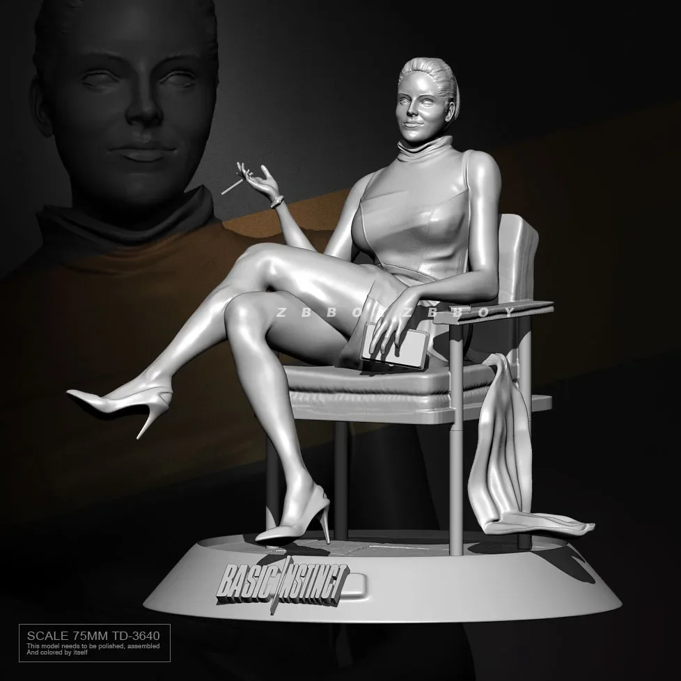 76mm 수지 모델 키트 그림 아름다움 무색 및 자체 조립 TD-3640