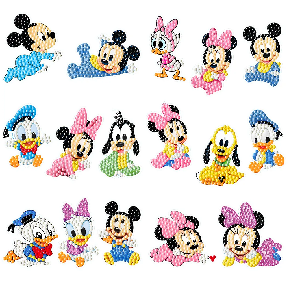 Disney DIY Diamond Painting Stickers For Kids 5D Mickey Minnie Diamond Art Mosaic Sticker by