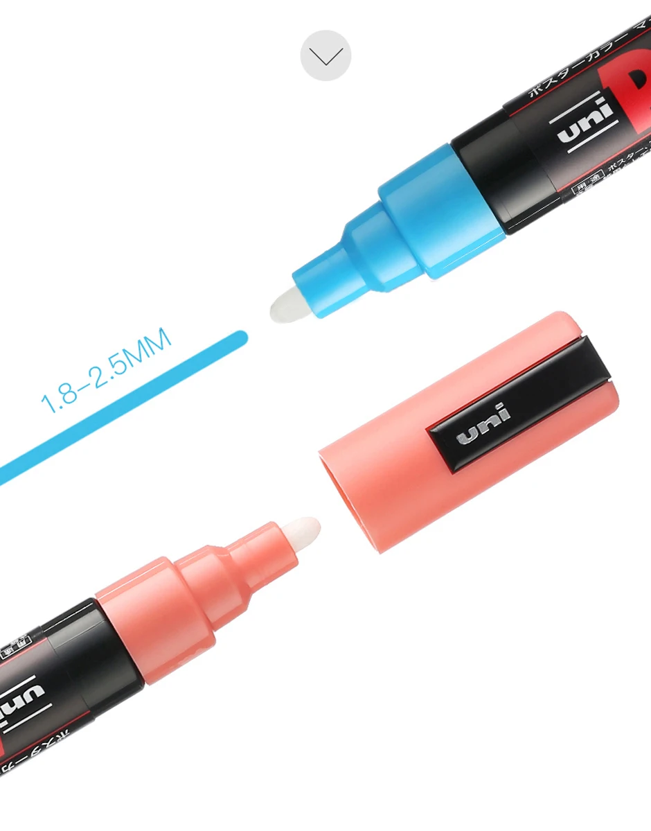 Markers Pen 1pcs UNI Posca PC-5M POP Poster Water-based Advertising Mark Graffiti 1.8-2.5mm Painting Brush Art Supplies