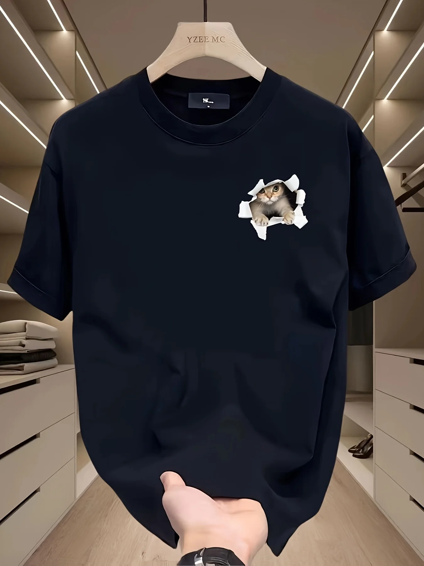 الرجال الصيف 100 القطن المألوف عادية فضفاض حجم كبي...