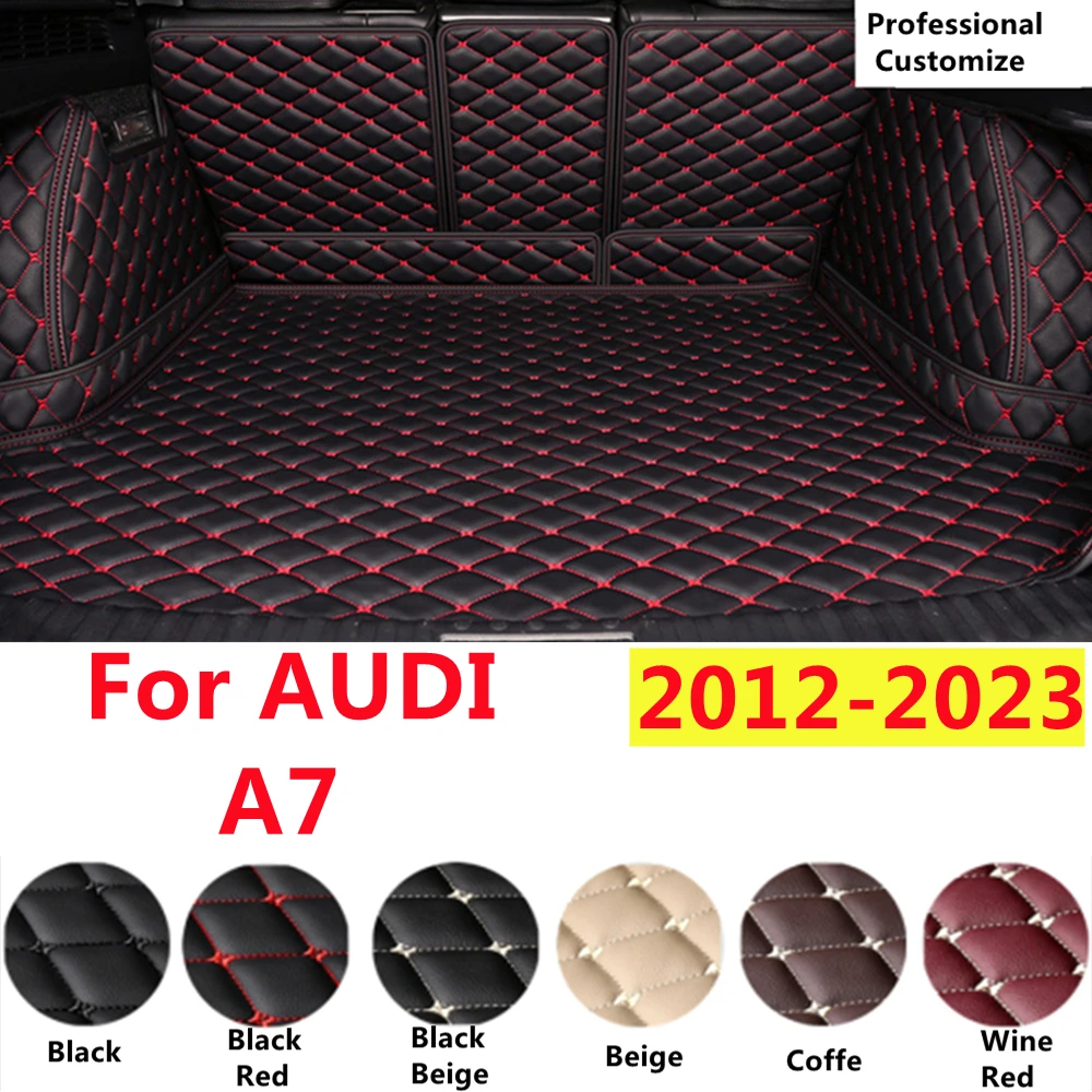 

SJ Full Set Custom Fit For AUDI A7 2012-22-2023 XPE All Weather Leather Car Trunk Mat Tail Boot Tray Liner Cargo Rear Pad Cover