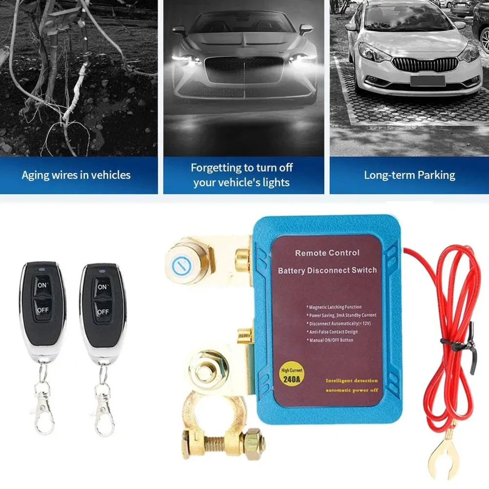 

12V 240A Car Battery Disconnectors Anti-Loss Leakage Protector Remote Control Manual Integrated Intelligent Disconnectors