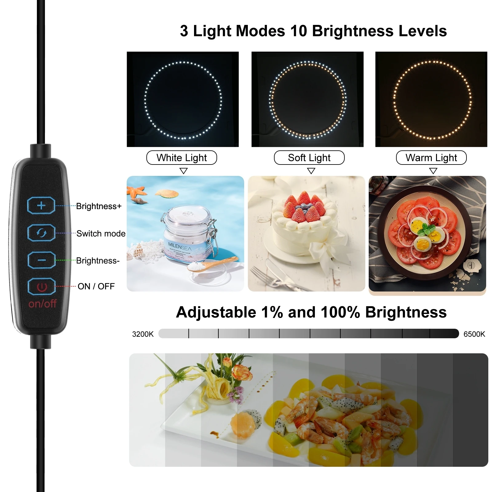 40cm/ 15.8 inch Folding Portable Ring Light USB Photo Lighting Studio Shooting Tent Box with 6 x Dual-side Color Backdrops photo studio box,led photo lighting,photo studio light tent,ring light