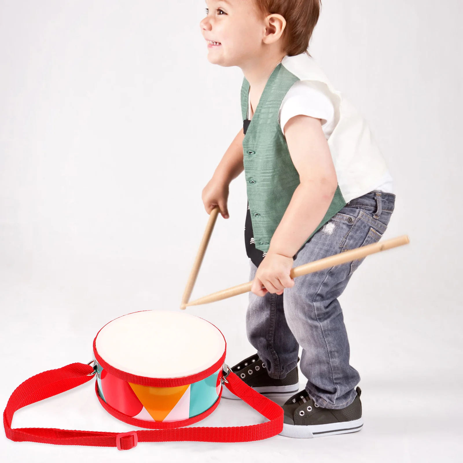 1 Set Marching Drum Percussion Instruments Early Education Toy Snare Drum Musical Toy with Sticks