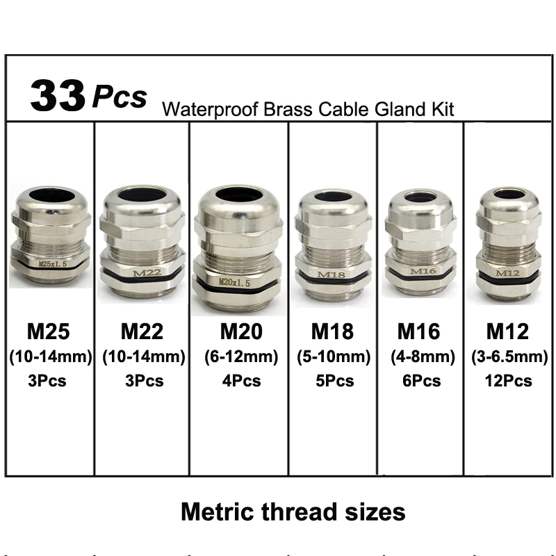 Metric Thread Nylon Electrical Cable Gland Waterproof Plastic Glands Cable Size Reinforced Wire Electrical