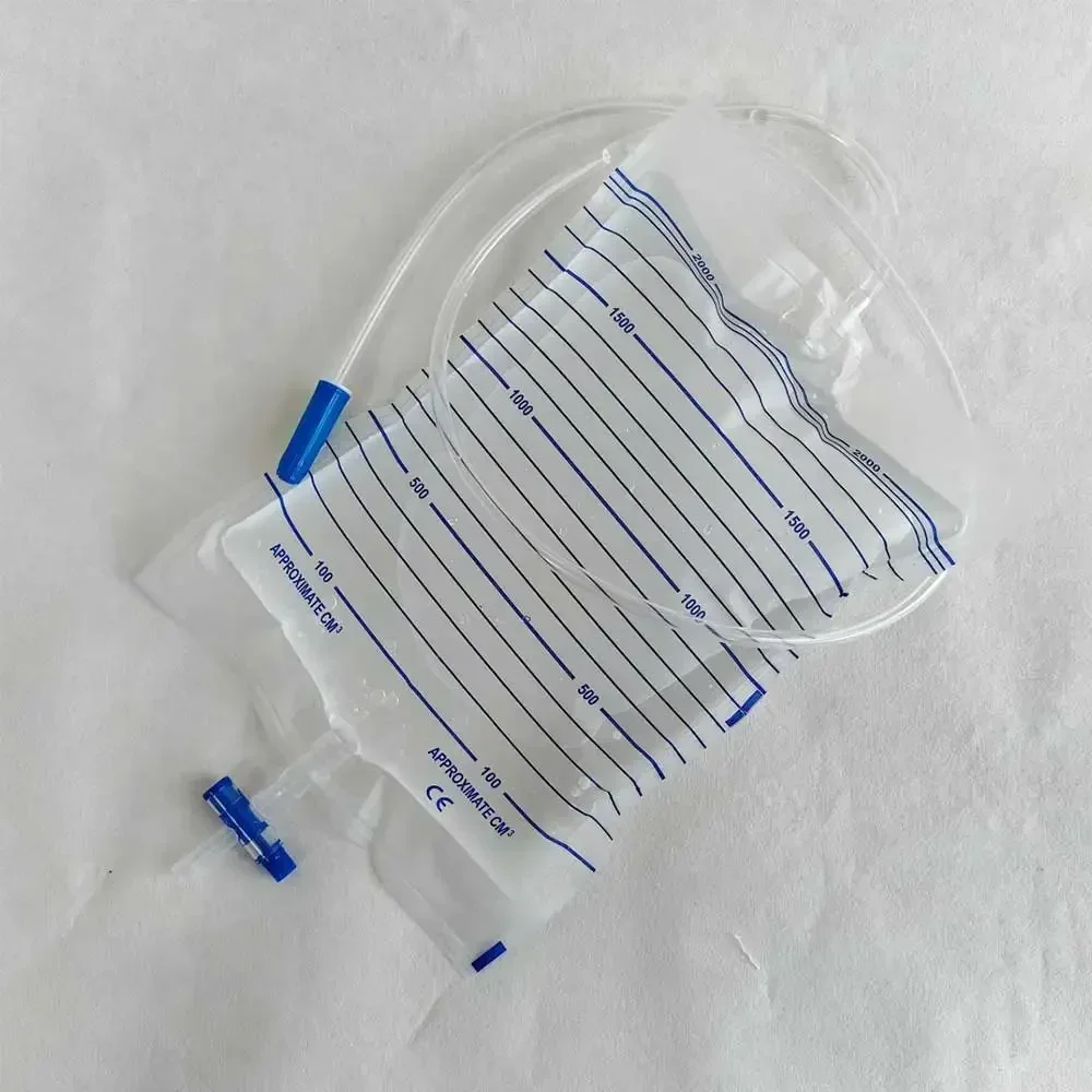 5pcs 2000ml Disposable Urine Bag Anti-reflux with External Catheter Medical Urine Collector Drainage Pack Urinary Incontinence