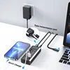 RSHTECH USB Hub 4 Port USB 3.0 Data Hubs 5Gbps Syncing Data Transfer Support Fast Charging Aluminum USB Splitter with Switches 3