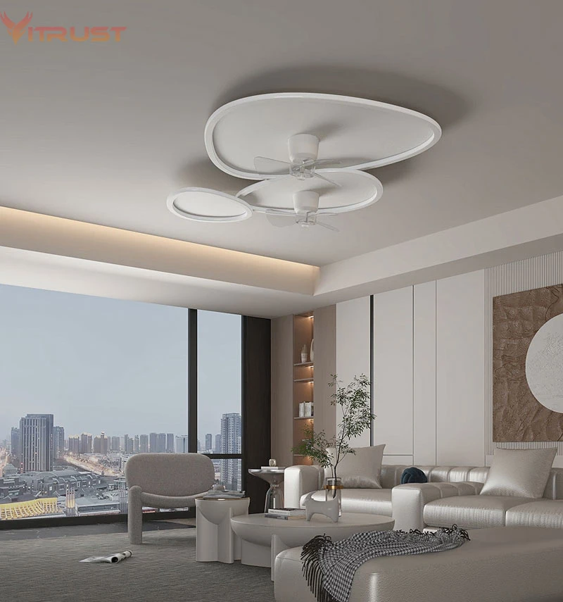 Modern Minimal Ceiling Fan Lamp Ultra thin Creative Integrated Fan Lights Suitable for Summer and Winter 220V Only