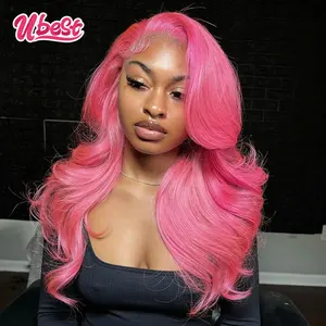 13x6 Summertim Pink 613 Color Body Wave Lace Front Human Hair Wig 200% Brazilian Body Wave Transparen Lace Frontal Wig For Women