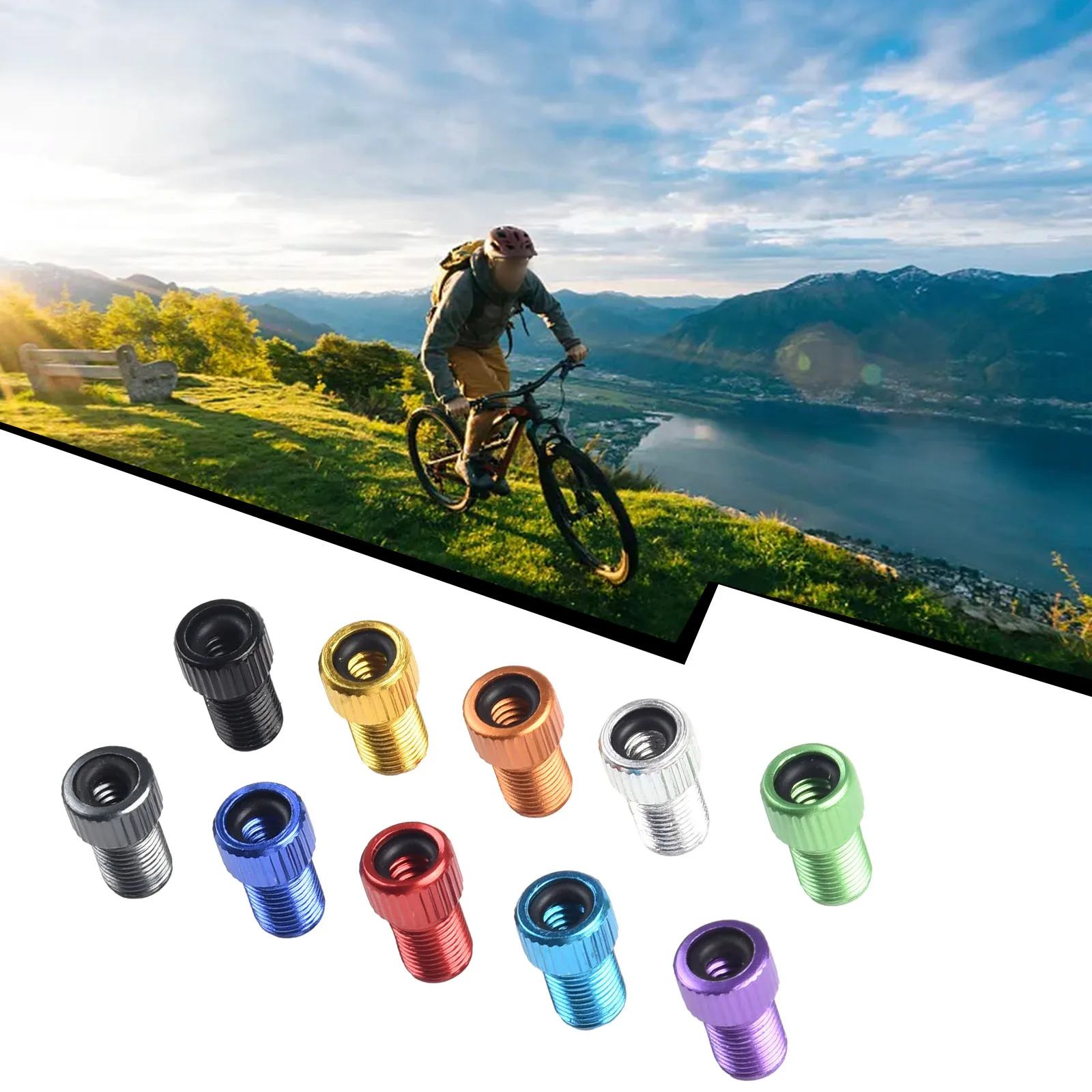 

10pcs Bicycle Valve Adapter With Storage Box Air Nozzle Adapter Air Compressor Accessories For Mountain Road Folding Bike