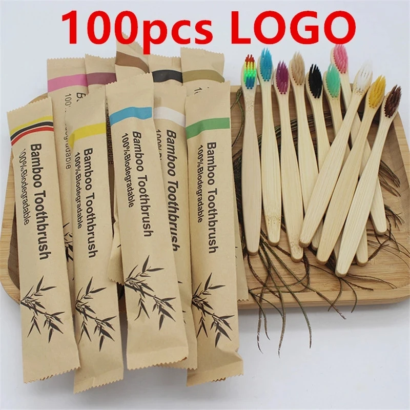 50/100Pcs Customisable Logo Bristle Bamboo Toothbrush Eco Friendly Wood Tooth Brushes Traveling Teeth Care Tools for Adults 1 50/100Pcs Customisable Logo Bristle Bamboo Toothbrush Eco Friendly Wood Tooth Brushes Traveling Teeth Care Tools for Adults 1