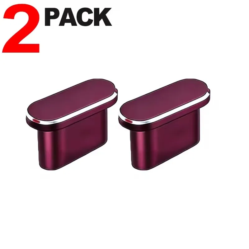 Dark Cherry Anti-Dust Metal Cover Protectors for Smartphone Charger Port