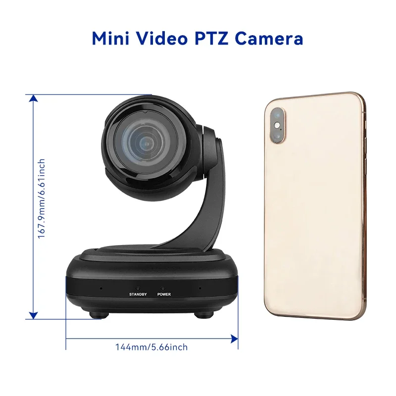 SMTAV USB2.0 1080P Camera 3X Optical Zoom + 16x Digital Zoom Live Streaming PTZ Camera For Broadcast Conference Events Church
