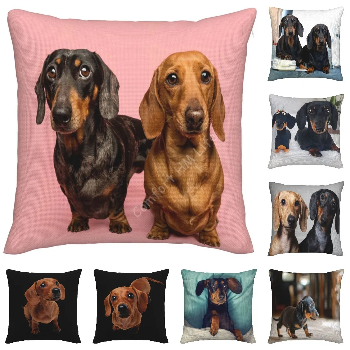 Oreiller Peluche Teckel (chien Saucisse) - Taille 55, 70 Ou 110 Cm, Peluche Douce, Décoration Et Câlins - 10