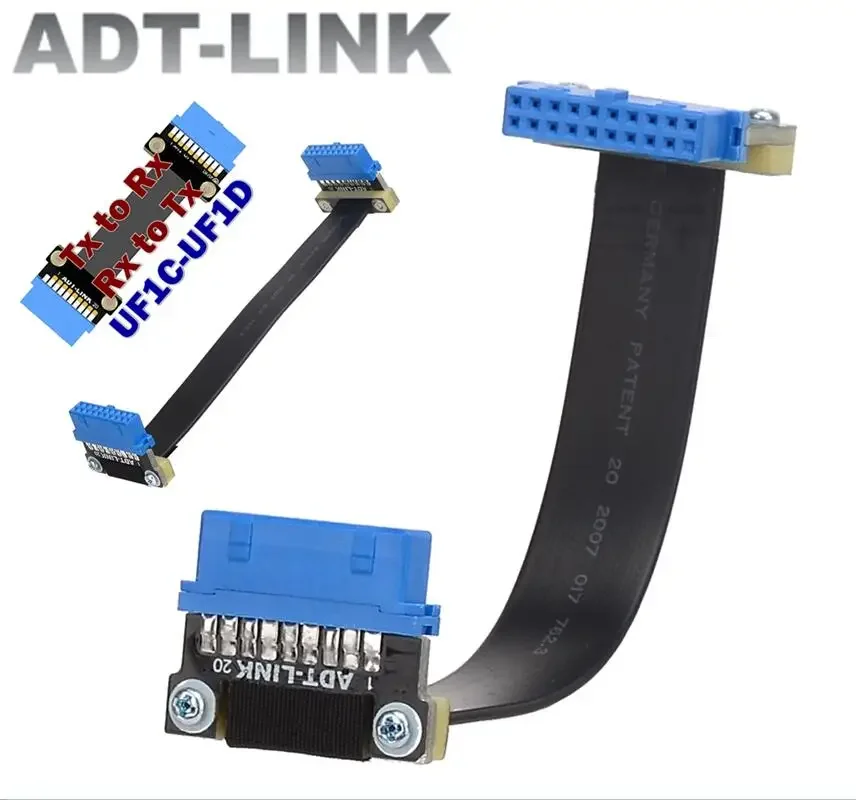 

USB 3.0 19P Male к 19Pin Male 90-градусный адаптер FPC плоский кабель USB 3,0 20pin для мультикоптера аэрофотосъемки