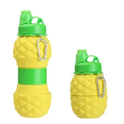 Collapsible Pineapple - Shaped Silicone Water Bottle - 700ml Reusable & Portable (Yellow)