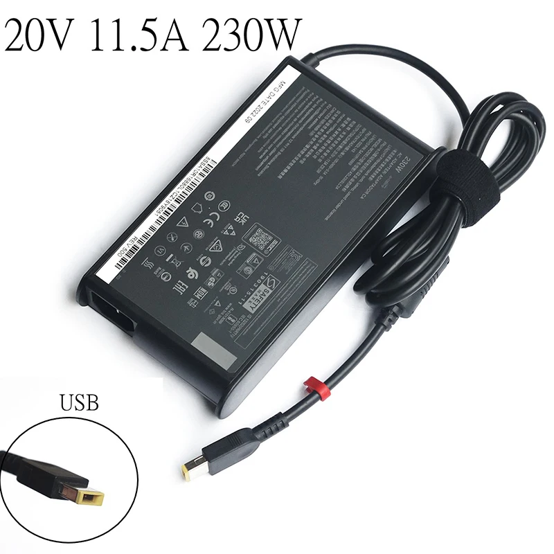 Adattatore Per Caricabatterie Per Laptop Ca Con Pin Usb 20V 11.5A 230W Per Lenovo Legion Y740 Y920 Y540 P50 P70 P71 P72 P73 Y7000P Y9000K A940 00 Hm62