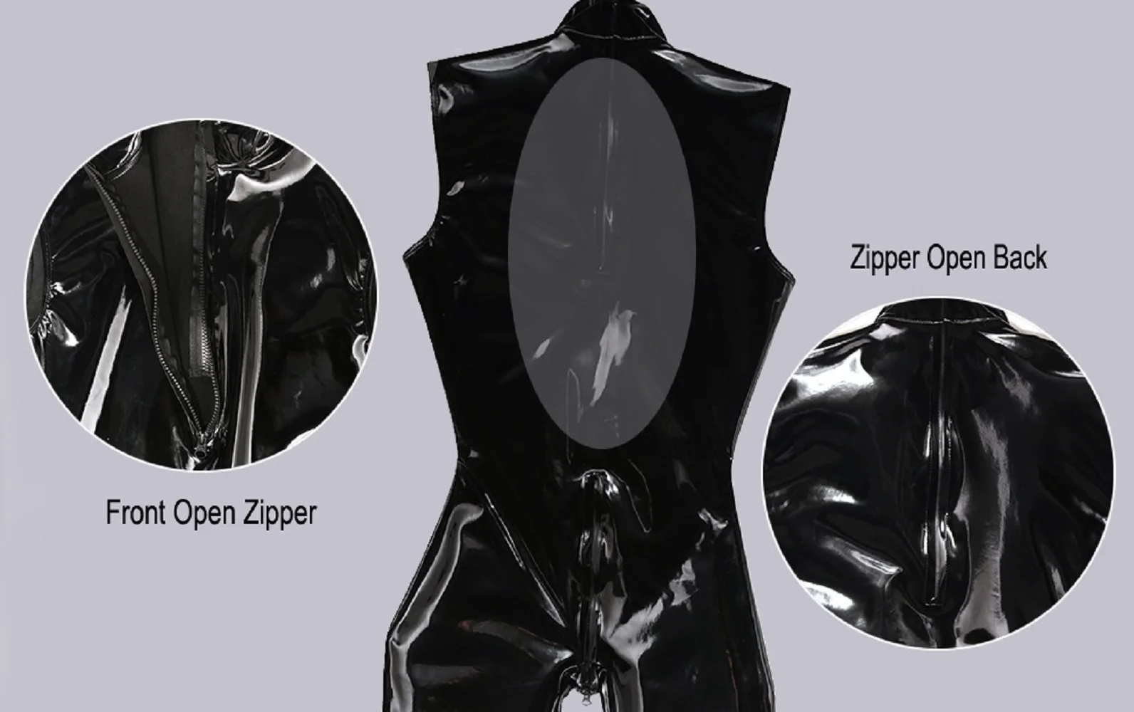 Mirror Latex Ammonia Jumpsuit Convex Crotch Man Sleeveless One-Piece Tights Suitable For All Seasons Sexy Rubber Stage Bodysuit men jumpsuit