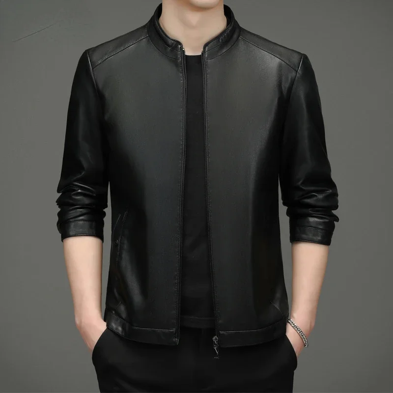 

Male Leather Jacket Autumn Winter Black Coat Warm Casual Business Genuine Jackets for Men Clothes Loose Jaquetas