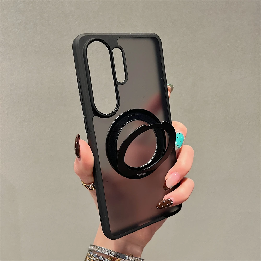 Matte Clear Magnetic Stand Holder Phone Case Cover