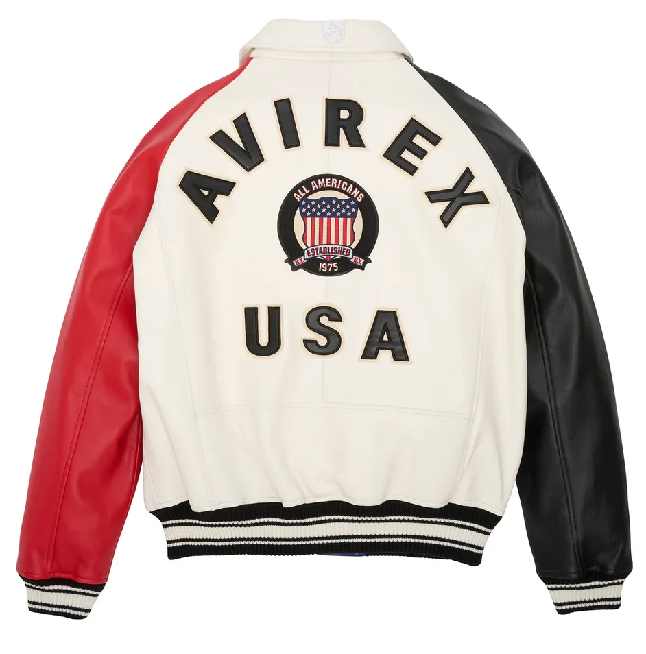 Avirex Military Bombercoat Uomo Classic Flight Suit Giacca In Pelle Italiana Antica Pelle Di Pecora Colorblocking Trendy Casual