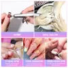 Rechargeable Nail Drill Machine with LCD Display Low Noise, Professional Nail Polish Grinder Nail Accessories Set 6