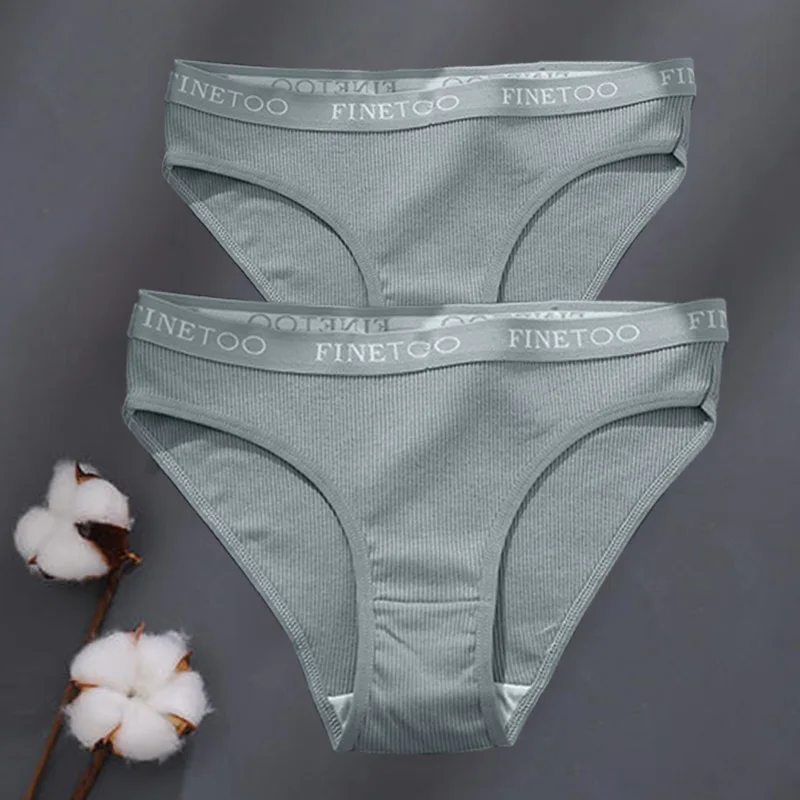 thumbnail image 1 of Bragas de algodón de M-XXL para mujer, ropa interior Sexy de tiro bajo, con cinturón y letras, lencería íntima de talla grande, 2 unids/set, 1 of 5