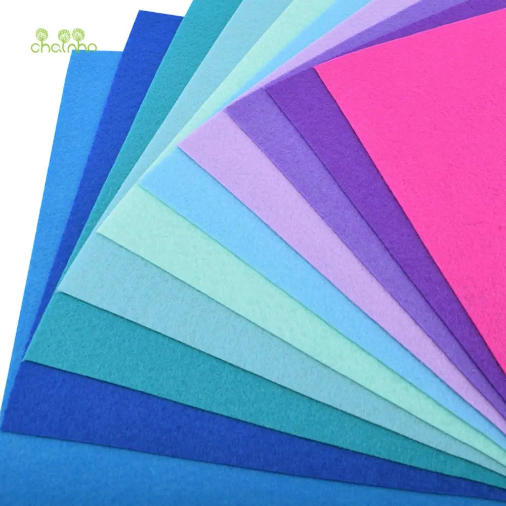 Chainho Polyester Non-Woven Felt Fabric DIY Sewing Quilting Material Patchwork Cloth Thick 1mm 40 Color Available Optional Size felt fabric sheet