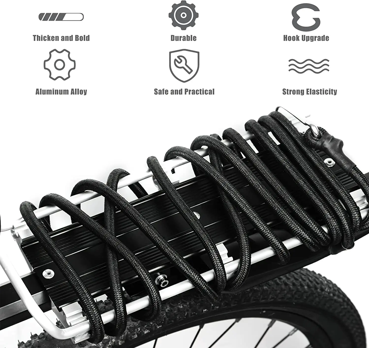Mini Rubber Bungee Cords Extra Strong Bungee Straps Heavy Duty Elastic Tie Downs Straps for Tents Cargo Kayak Boat Tarp Luggage elastic ropes elastic straps