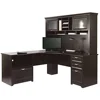 L-Shaped Corner Desk with 4 Drawers and Cord Management Espresso Finish & Alloy Steel Base 4