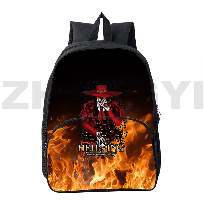 

Hot Harajuku Hellsing Mochila 12/16 Inch Manga Alucard Eyes Bag for Women 3D School Backpack for College Students Laptop Packbag