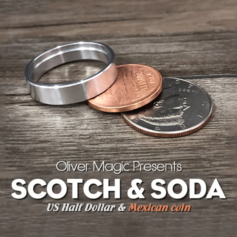 

Scotch & Soda (US Half Dollar) by Oliver Magic Magic Tricks Coin Appearing Vanishing Gimmick Props Mentalism Comedy