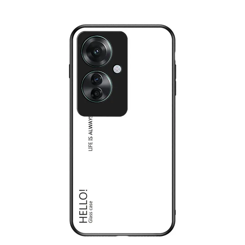Shockproof Gradient Glass Hard Back Phone Case with Silicone Bumper