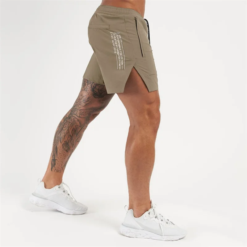 2024 New Men's Shorts Quick Drying Breathable Stretch Quarter Pants Jogger Gym Exercise Fitness Shorts 4