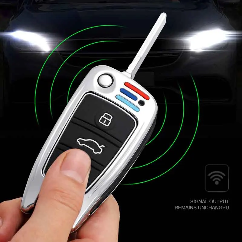 Cover chiate/telecomando per Audi A3 A4 A5 A6L C6 8L 8P B6 B7 B8 C6 RS3 Q3 Q7 TT 8L 8V S3 portachiavi Borsette Protettore Accessori Auto - S663bfa110af3415c99c77fa718bcf0c5D