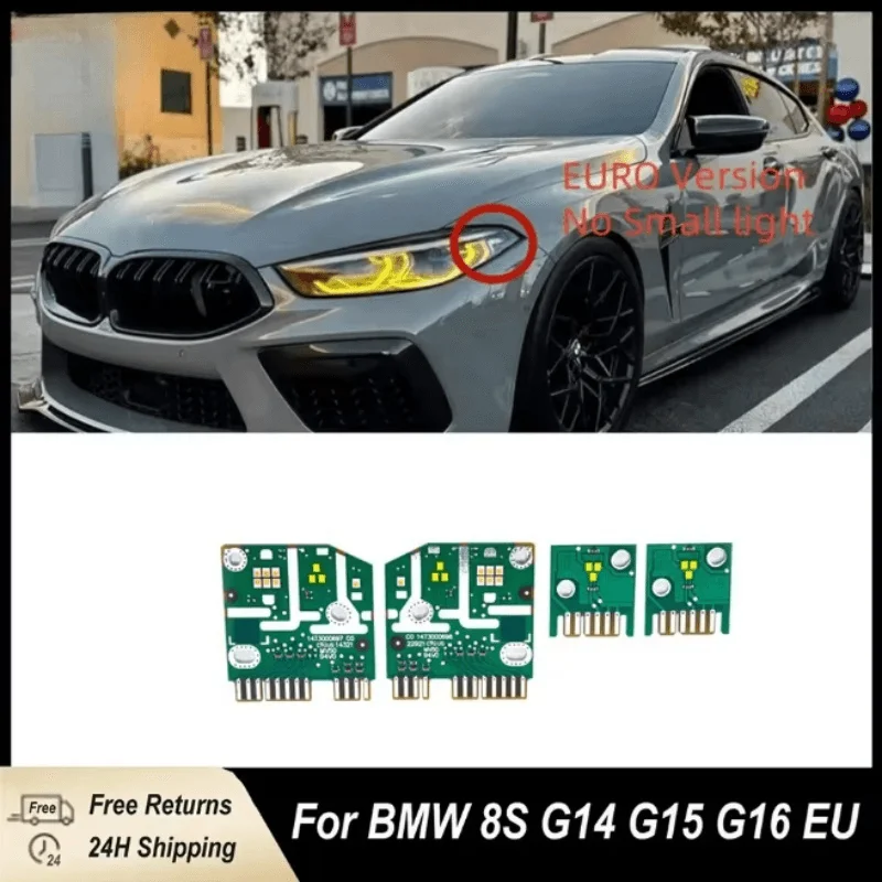 BMW 8 시리즈 F91 F92 F93 M8 G14 G15 G16 주간 주행등용 옐로우 엔젤 아이 DRL LED 보드 63119498647 63119498649