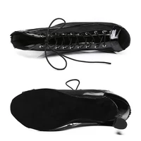 DKZSYIM Woman Dance Shoes Black Girls Ballroom High Top Dance Boots Ladies Custom Heels 5cm-11cm Latin Salsa Tango Dancing Shoes 2