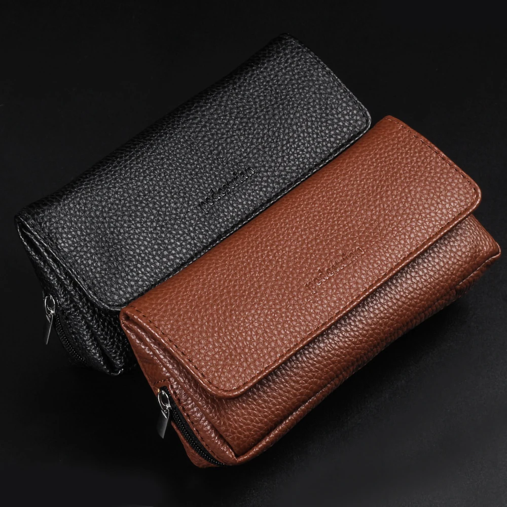 Smoking Pipe Bag Large Capacity Tobacco Leather Storage Package for Travel Smoking Tools Accessories Pouch Wholesale Retail