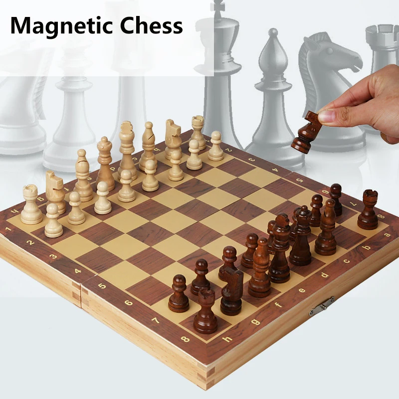 Classics Magnetic Chess with Folding Board for Kids and Adults, Wooden Chess, Gift for Christmas, Birthday, New Year 2