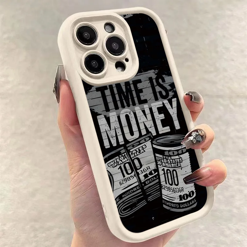 Luxury Time is Money Printed Soft Phone Case Cover
