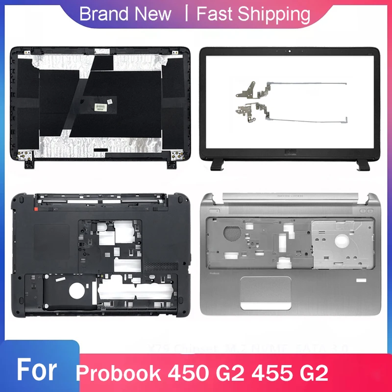 Nuova Custodia Con Base Inferiore Per Hp Probook 450 G2 455 G2 Series Laptop Lcd Cover Posteriore Lunetta Anteriore Poggiapolsi Cerniere Superiori Cop