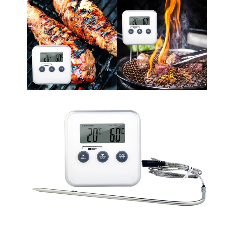 

Digital Cooking Food Smoker Oven Kitchen BBQ Gril Thermometer Clock Timer