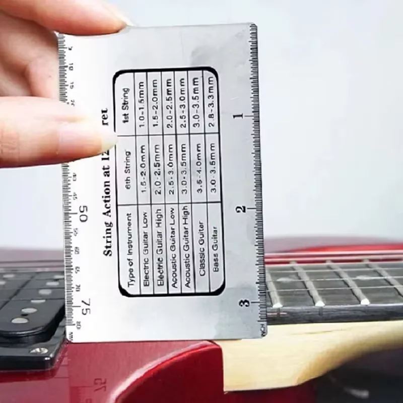 Stainless Steel String Ruler String Action Gauge Action Gauge Guitar Repair Tool For Luthiers For Guitar Ukulele Bass 1PC