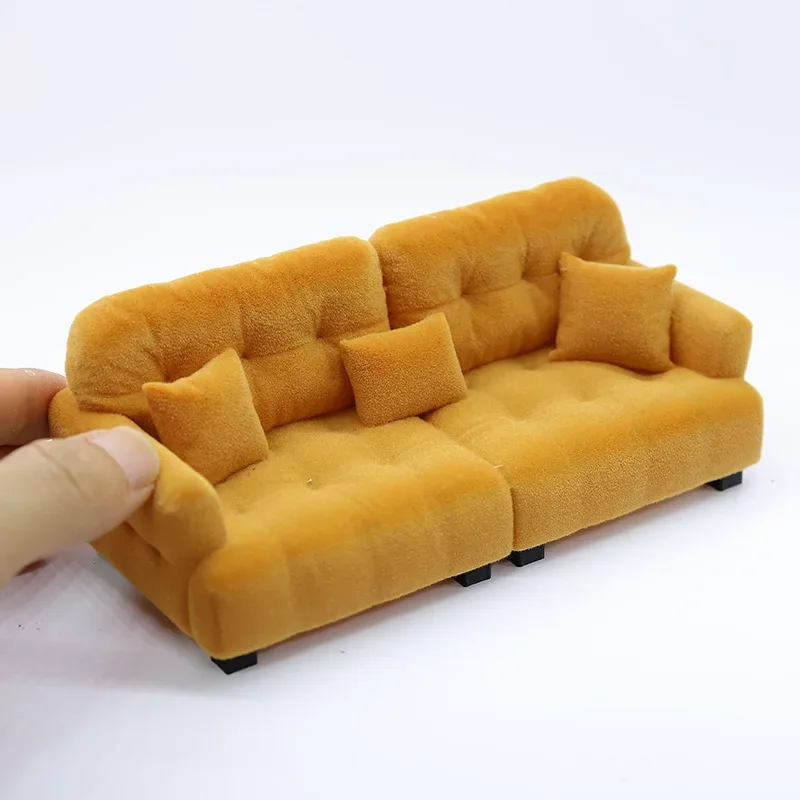 1:25/30 Sofa PLA Mini Doll Cream Style Realistic Washable Dollhouse Handmade DIY Scene Building Miniature Decor Mini Furniture 1